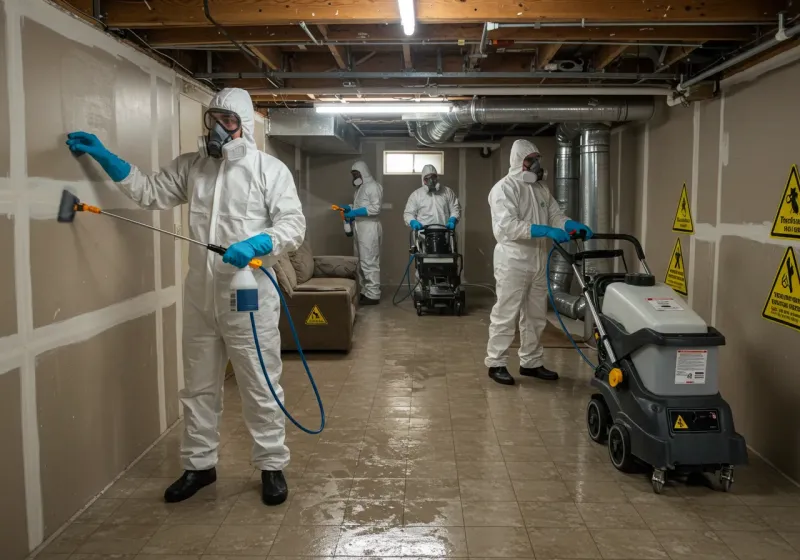 Basement Moisture Removal and Structural Drying process in Pipestone, MN